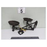Antique Cast Iron Double Kerosene Wall Mount