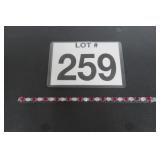 .925 Sterling Silver Red Saphire/CZ Bracelet 7.5'