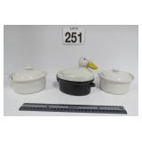 Vtg Hall Carbone Duck & Covered Dishes