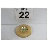 Vtg Onyx Desk Compass Paperweight  3.5'