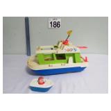 Fisher Price 1970's Houseboat w/ Dingy