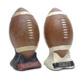 (2) Vintage Redskins & Colts Metal Football Banks (2) Vintage Redskins & Colts Metal Football Banks