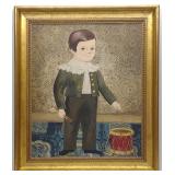 Jeanne Davies (b. 1936) Oil on Canvas Boy & Drum Jeanne Davies (b. 1936) Oil on Canvas Boy & Drum