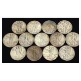 (13) Walking Liberty Half Dollar US Coins (13) Walking Liberty Half Dollar US Coins