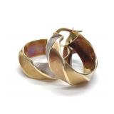 14K Gold Multicolor Twist Hoop Earrings 14K Gold Multicolor Twist Hoop Earrings