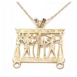 14K Gold Egyptian Necklace Pendant & Chain 14K Gold Egyptian Necklace Pendant & Chain