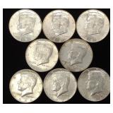 (8) 1964 Kennedy Half Dollar US Coins (90% Silver) (8) 1964 Kennedy Half Dollar US Coins (90% Silver)
