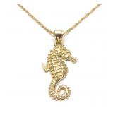 14K Yellow Gold Seahorse Necklace Pendant & Chain 14K Yellow Gold Seahorse Necklace Pendant & Chain