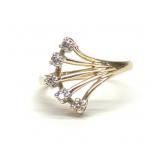 14K Gold & Diamond Fan Cocktail Ring (sz 6.25) 14K Gold & Diamond Fan Cocktail Ring (sz 6.25)