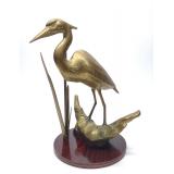 Vintage Brass Heron Sculpture / Statue Vintage Brass Heron Sculpture / Statue