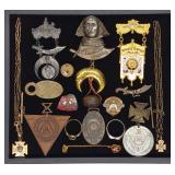 (16) Antique Masonic Knights Templar Pins & Medals (16) Antique Masonic Knights Templar Pins & Medals