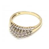 10K Gold Diamond Cluster Cocktail Ring (sz 6) 10K Gold Diamond Cluster Cocktail Ring (sz 6)