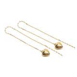 14K Gold Heart Dangle Threader Earrings 14K Gold Heart Dangle Threader Earrings