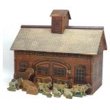 Converse Red Robin Farm Litho Wood Toy Stable Set Converse Red Robin Farm Litho Wood Toy Stable Set