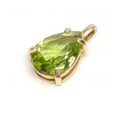 14K Gold Peridot Pear Cut Pendant 14K Gold Peridot Pear Cut Pendant