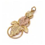 10K Tri Color Gold Bkacl Hills Leaf Pendant 10K Tri Color Gold Bkacl Hills Leaf Pendant