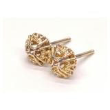 Antique 14K Yellow Gold Crown Stud Earrings Antique 14K Yellow Gold Crown Stud Earrings
