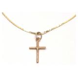 14K Yellow Gold Cobra Chain & 14K Cross Pendant 14K Yellow Gold Cobra Chain & 14K Cross Pendant