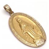 10K Gold Virgin Mary Miraculous Medal Pendant 10K Gold Virgin Mary Miraculous Medal Pendant