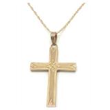 10K Yellow Gold Cross Necklace Pendant & Chain 18' 10K Yellow Gold Cross Necklace Pendant & Chain 18'
