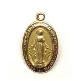 14K Gold Mother Mary Miraculous Medal Pendant 14K Gold Mother Mary Miraculous Medal Pendant