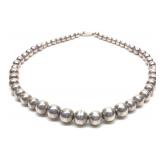 21' Taxco Sterling Silver Graduated Bead Necklace 21' Taxco Sterling Silver Graduated Bead Necklace