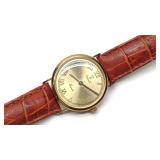 14K Gold Vicence Ladies Watch w/ Leather Band 14K Gold Vicence Ladies Watch w/ Leather Band