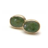 14K Yellow Gold & Jade Stud Earrings 14K Yellow Gold & Jade Stud Earrings