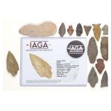 13 Arrowheads (2.75' Tan Chert Adena IAGA COA) 13 Arrowheads (2.75' Tan Chert Adena IAGA COA)