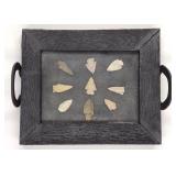 9 Native American Arrowheads in Display Case (DE) 9 Native American Arrowheads in Display Case (DE)