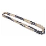 14K Gold Hematite & Quartz Beaded Necklace 35.5' L 14K Gold Hematite & Quartz Beaded Necklace 35.5' L