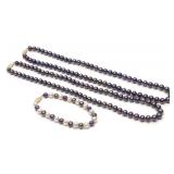 (3) 14K Gold Tahitian & Freshwater Pearl Jewelry (3) 14K Gold Tahitian & Freshwater Pearl Jewelry