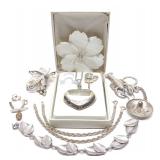 9 pc Sterling Silver Bracelets, Brooch & Necklaces 9 pc Sterling Silver Bracelets, Brooch & Necklaces