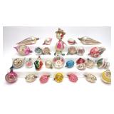 27 Vintage Figural & Indent Christmas Ornaments 27 Vintage Figural & Indent Christmas Ornaments