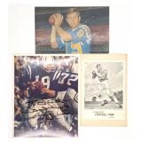 (3) Johnny Unitas Autographed Football Photographs (3) Johnny Unitas Autographed Football Photographs