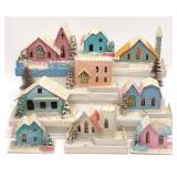 9 Vintage Putz Japan Christmas Village Houses 9 Vintage Putz Japan Christmas Village Houses