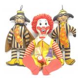 (3) Vintage McDonalds Plush Doll Toys (3) Vintage McDonalds Plush Doll Toys