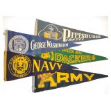 5 Vintage Football & Baseball Sports Pennants 5 Vintage Football & Baseball Sports Pennants