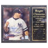 Roger Clemens Signed Baseball Photo Wall Plaque Roger Clemens Signed Baseball Photo Wall Plaque