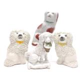 4 Staffordshire Dog Figurines (Incl. Pair) 4 Staffordshire Dog Figurines (Incl. Pair)