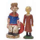 Vintage Popeye & Olive Oyl Cast Iron Still Banks Vintage Popeye & Olive Oyl Cast Iron Still Banks
