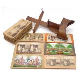 Antique Stereoscope Viewer & 47 Stereograph Cards Antique Stereoscope Viewer & 47 Stereograph Cards