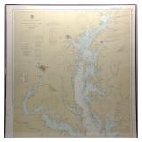 1942 Chesapeake Bay Chart Water Chart Map in Frame 1942 Chesapeake Bay Chart Water Chart Map in Frame