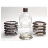 1880 Thomas Johnson II Sterling Perfume & Coasters