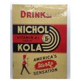 Nichol Kola Single Sided Tin Embossed Sign 28x20"