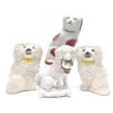 4 Staffordshire Dog Figurines (Incl. Pair)