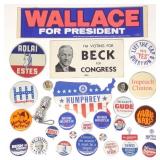 (28) Vintage Political Campaign Button Pins
