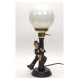 Vintage Drunken Frenchman Glass Globe Bar Lamp