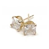 14K Yellow Gold Cubic Zirconia Stud Earrings