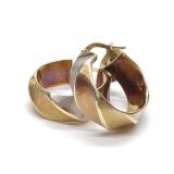 14K Gold Multicolor Twist Hoop Earrings